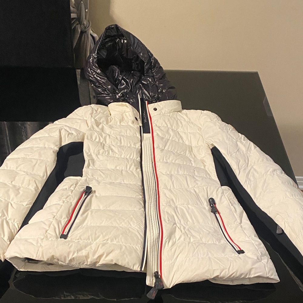 Moncler Cream and Black Puffer Jacket